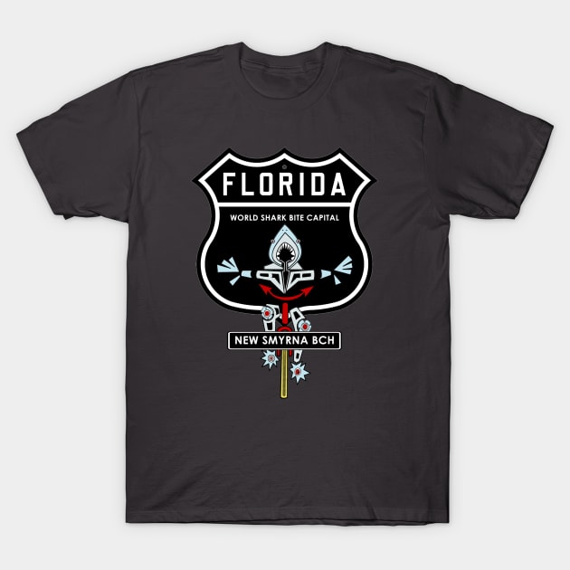 Florida Shark Bite World Capital Is New Smyrna Beach T-Shirt by The Witness